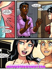 Two bitches sucking huge black cock in that porn comics