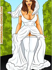 Cartoon porn comics. Pink limo for white bride, but she wants to ride on black driver's cock too