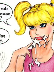 Cumshot in daughter's mouth cartoon incest